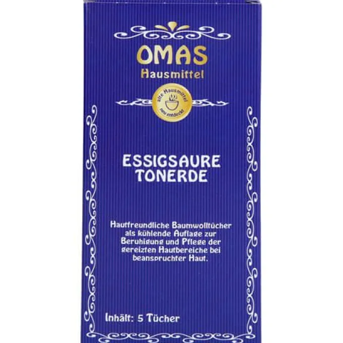 ESSIGSAURE TONERDE Baumwollkompressen 5 St