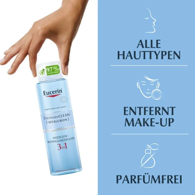 EUCERIN DermatoCLEAN Hyal.Miz.Reinigungsfluid 3in1 400 ml