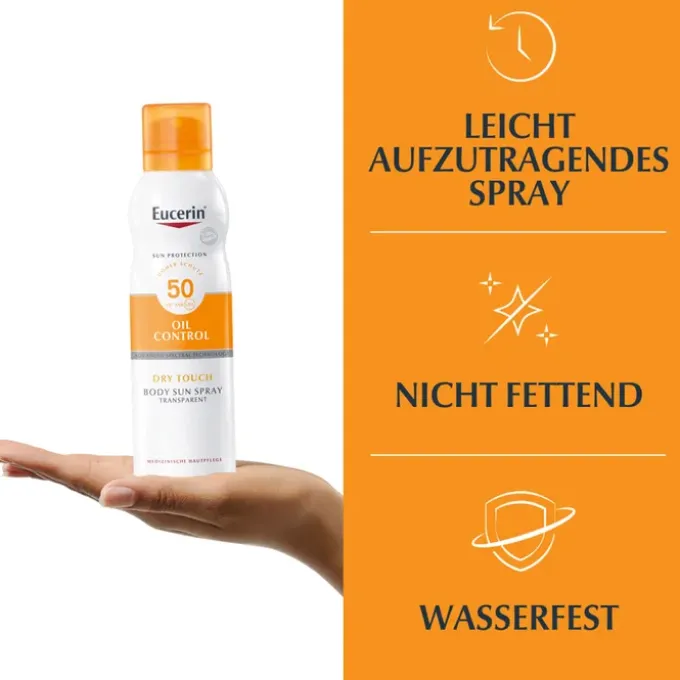 EUCERIN Sun Oil Control Body Transp.Aerosol LSF 50 200 ml