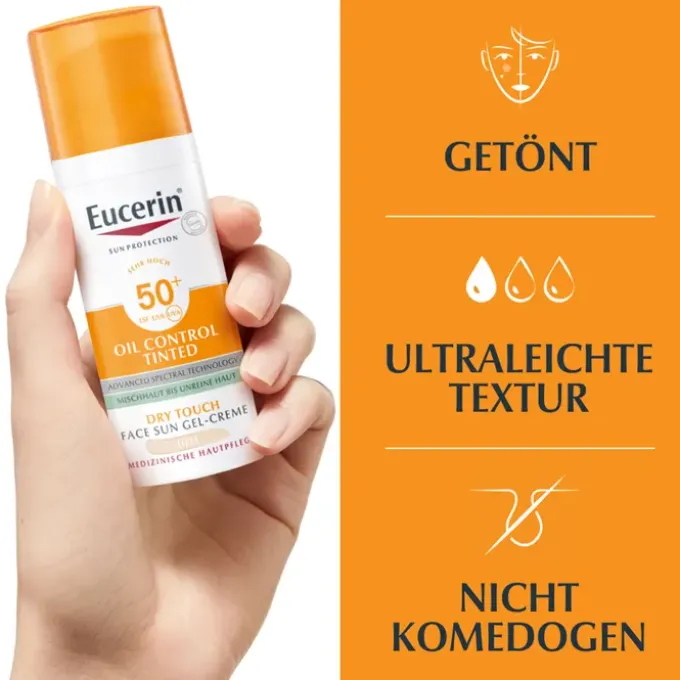 EUCERIN Sun Oil Control tinted Creme LSF 50+ hell 50 ml