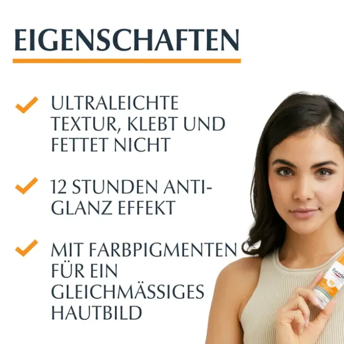 EUCERIN Sun Oil Control tinted Creme LSF 50+ mitt. 50 ml