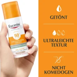 EUCERIN Sun Oil Control tinted Creme LSF 50+ mitt. 50 ml