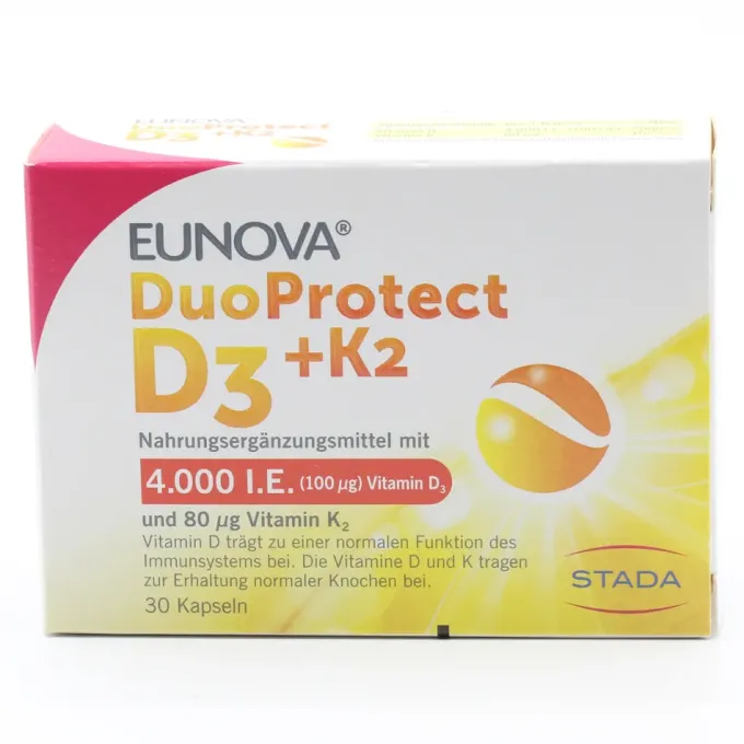 EUNOVA DuoProtect D3+K2 4000 I.E./80 ?g Kapseln Set 2x30St