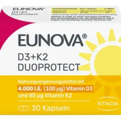 EUNOVA DuoProtect D3+K2 4000 I.E./80 μg Kapseln 30 Stück