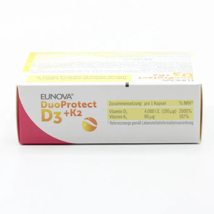 EUNOVA DuoProtect D3+K2 4000 I.E./80 μg Kapseln 30 Stück