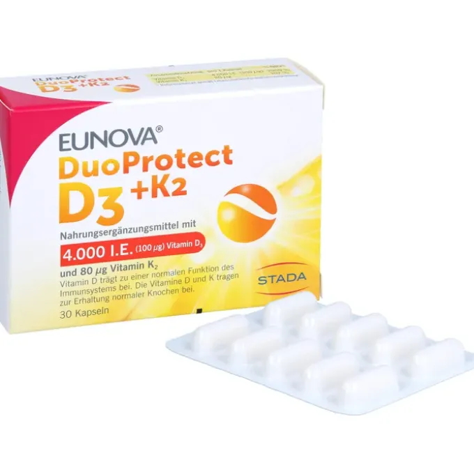 EUNOVA DuoProtect D3+K2 4000 I.E./80 μg Kapseln 30 Stück