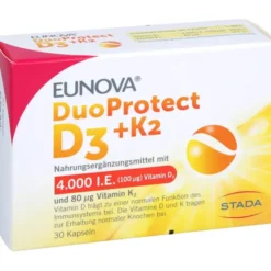 EUNOVA DuoProtect D3+K2 4000 I.E./80 μg Kapseln 30 Stück