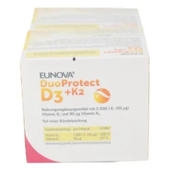 EUNOVA DuoProtect D3+K2 2000 I.E./80 μg Kaps.Kombi 180 Stück