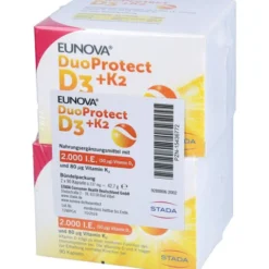 EUNOVA DuoProtect D3+K2 2000 I.E./80 μg Kaps.Kombi 180 Stück
