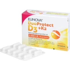 EUNOVA DuoProtect D3+K2 2000 I.E./80 μg Kapseln 30 Stück