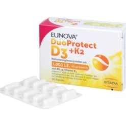 EUNOVA DuoProtect D3+K2 1000 I.E./80 μg Kapseln 30 Stück