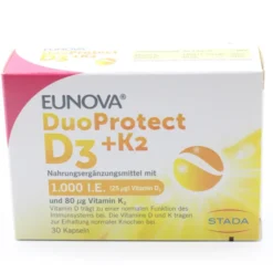 EUNOVA DuoProtect D3+K2 1000 I.E./80 μg Kapseln 30 Stück