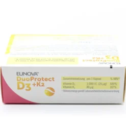 EUNOVA DuoProtect D3+K2 1000 I.E./80 μg Kapseln 30 Stück