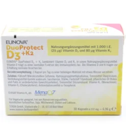 EUNOVA DuoProtect D3+K2 1000 I.E./80 μg Kapseln 30 Stück