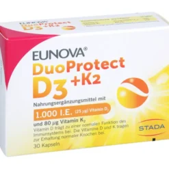 EUNOVA DuoProtect D3+K2 1000 I.E./80 μg Kapseln 30 Stück