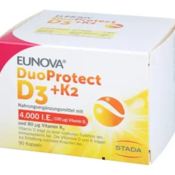 EUNOVA DuoProtect D3+K2 4000 I.E./80 μg Kapseln 90 Stück