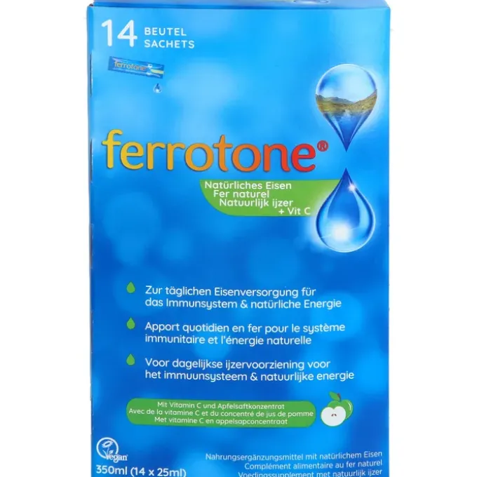 FERROTONE Eisen m.Apfelkonzentrat u.Vitamin C Btl. 14 Stück
