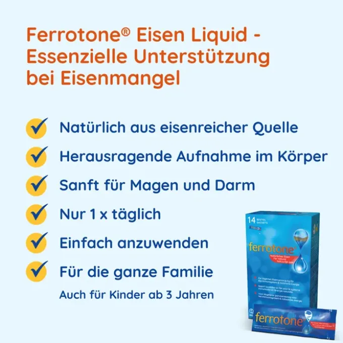 FERROTONE Eisen m.Apfelkonzentrat u.Vitamin C Btl. 14 Stück