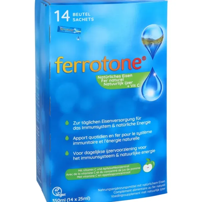 FERROTONE Eisen m.Apfelkonzentrat u.Vitamin C Btl. 14 Stück