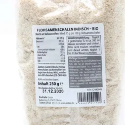 FLOHSAMENSCHALEN indisch Bio 250 g