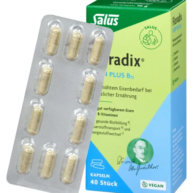 FLORADIX Eisen plus B12 vegan Kapseln 40 Stück