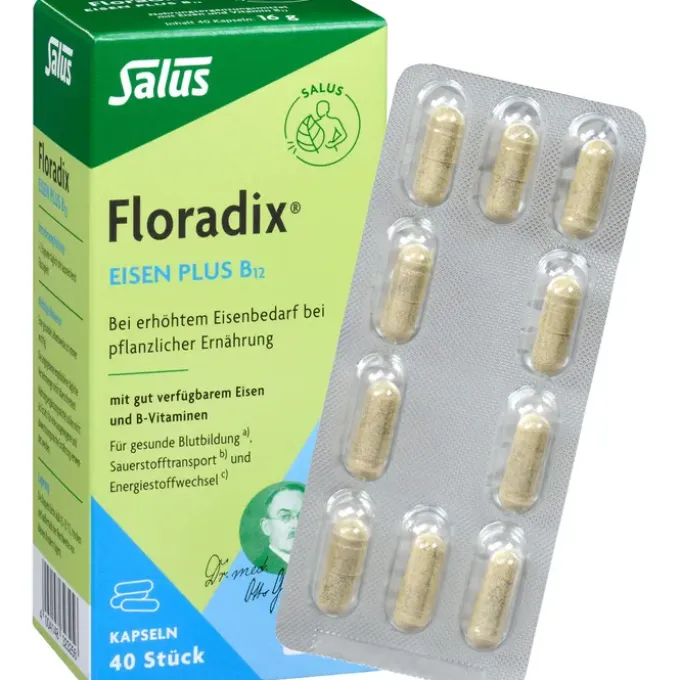 FLORADIX Eisen plus B12 vegan Kapseln 40 Stück