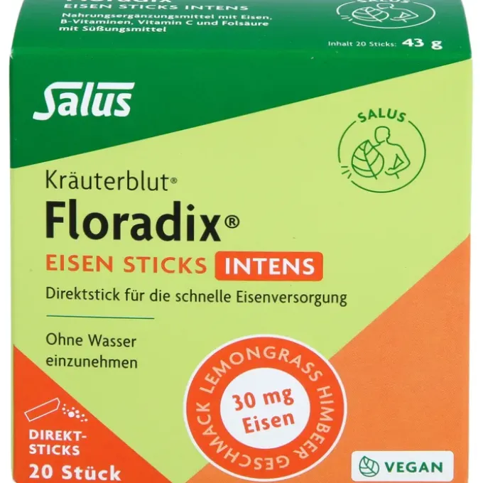 FLORADIX Eisen Sticks intens Pulver 20 Stück à 2,15 g