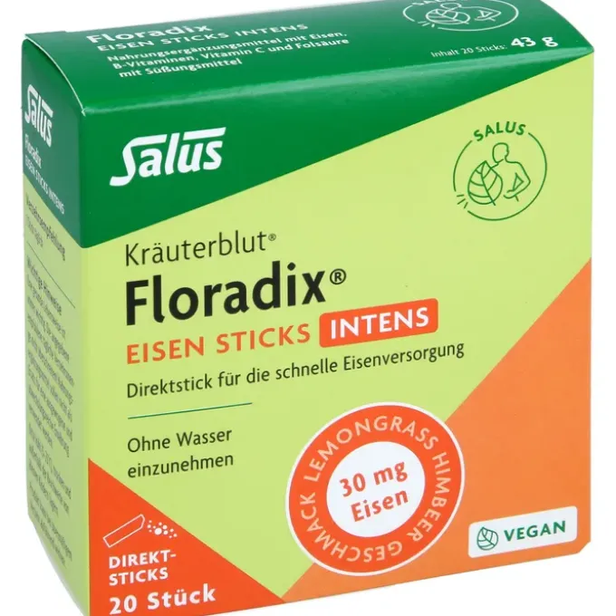 FLORADIX Eisen Sticks intens Pulver 20 Stück à 2,15 g