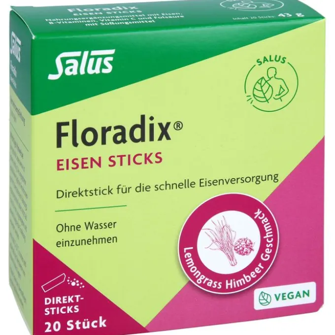 FLORADIX Eisen Sticks Pulver Salus 20 Stück