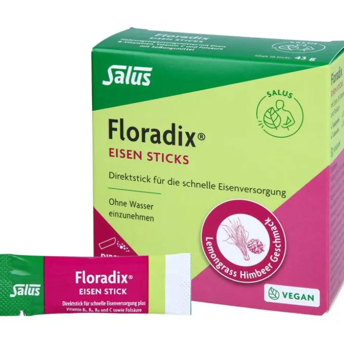 FLORADIX Eisen Sticks Pulver Salus 20 Stück