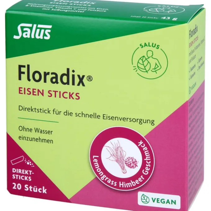FLORADIX Eisen Sticks Pulver Salus 20 Stück