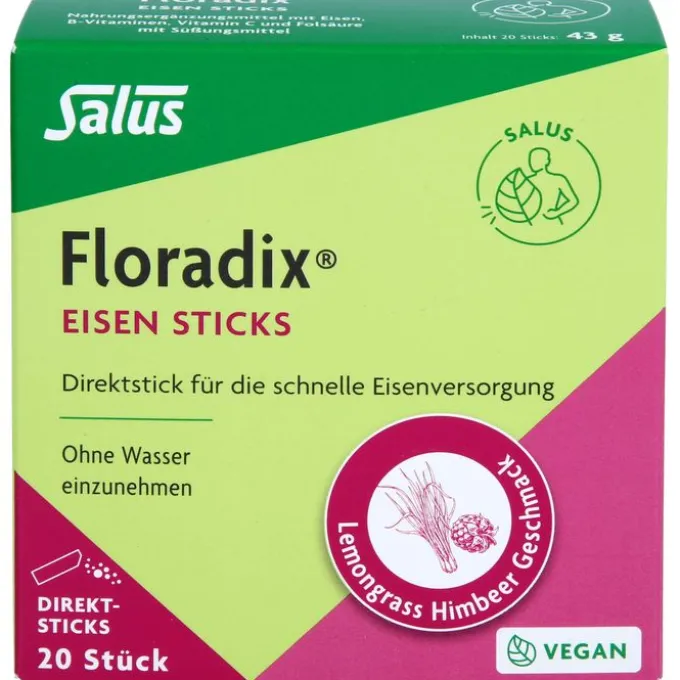 FLORADIX Eisen Sticks Pulver Salus 20 Stück