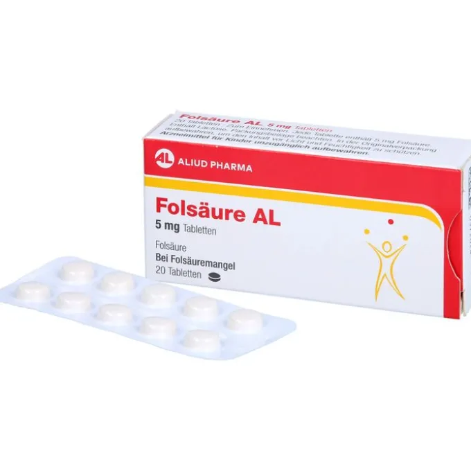 Folsäure AL 5 mg Tabletten bei Folsäuremangel 20 St