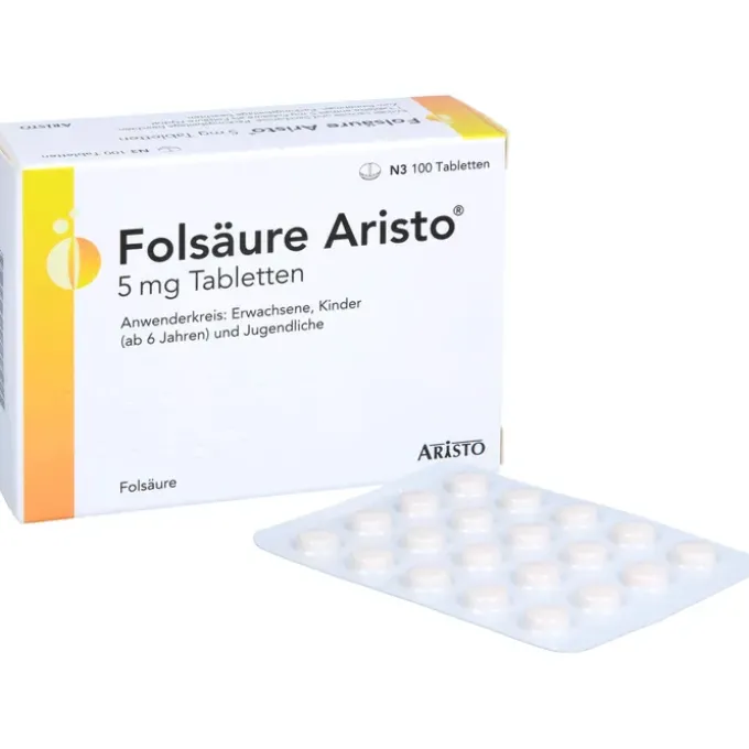 FOLSÄURE ARISTO 5 mg Tabletten 100 St