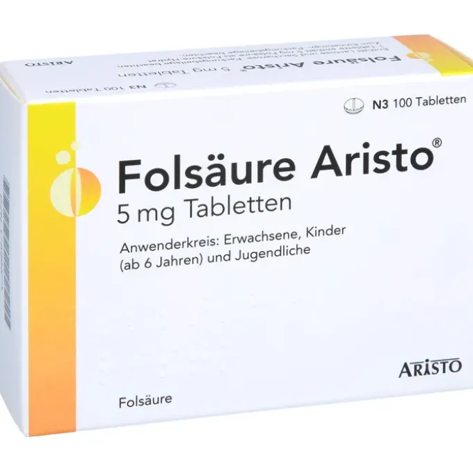 FOLSÄURE ARISTO 5 mg Tabletten 100 St