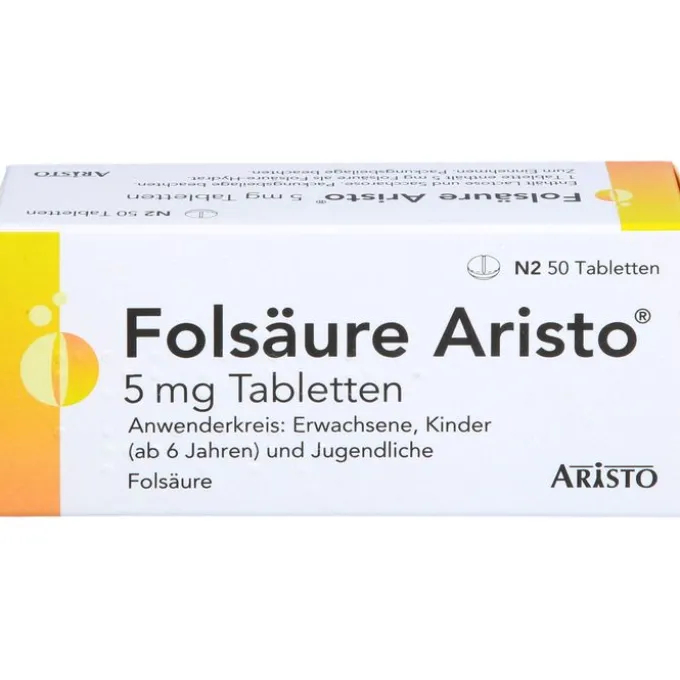 FOLSÄURE ARISTO 5 mg Tabletten 50 St