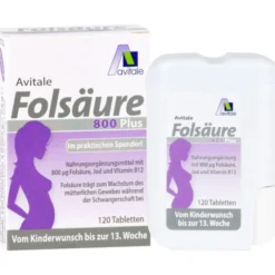 FOLSÄURE 800 Plus B12+Jod Tabletten 120 Stück