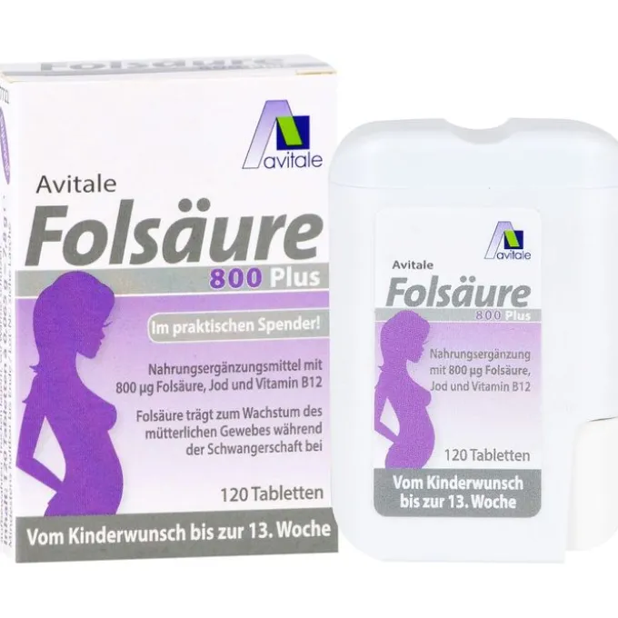 FOLSÄURE 800 Plus B12+Jod Tabletten 120 Stück