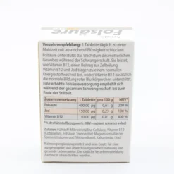 FOLSÄURE 400 Plus B12+Jod Tabletten 120 Stück