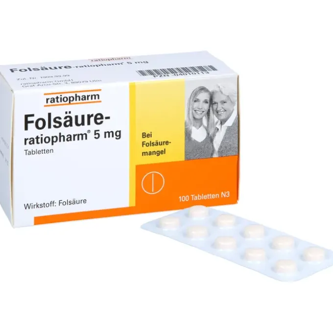 FOLSÄURE-RATIOPHARM 5 mg Tabletten 100 St