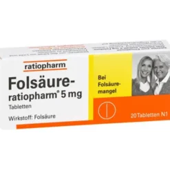 FOLSÄURE-RATIOPHARM 5 mg Tabletten 20 St