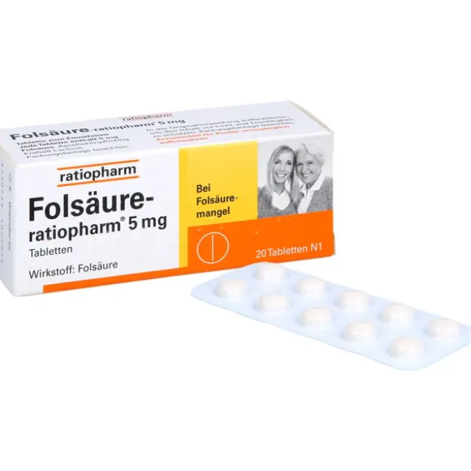 FOLSÄURE-RATIOPHARM 5 mg Tabletten 20 St