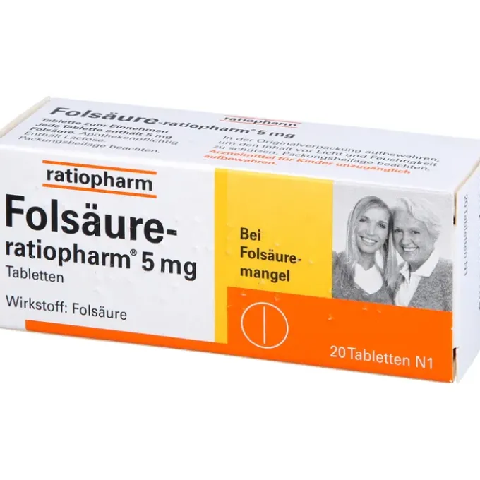 FOLSÄURE-RATIOPHARM 5 mg Tabletten 20 St