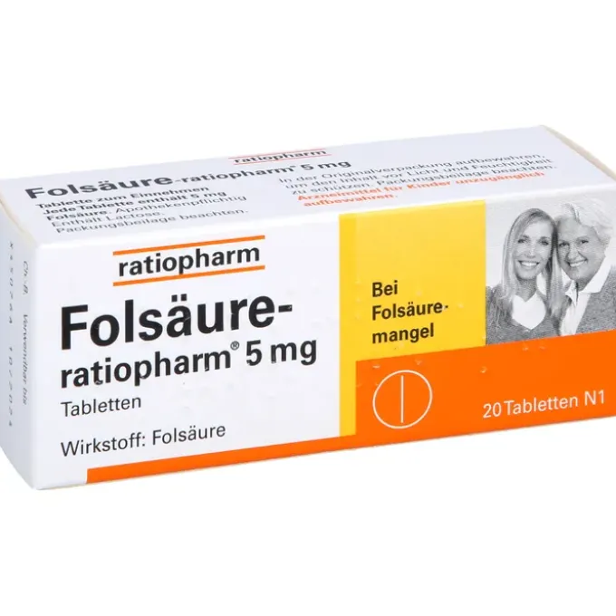 FOLSÄURE-RATIOPHARM 5 mg Tabletten 20 St