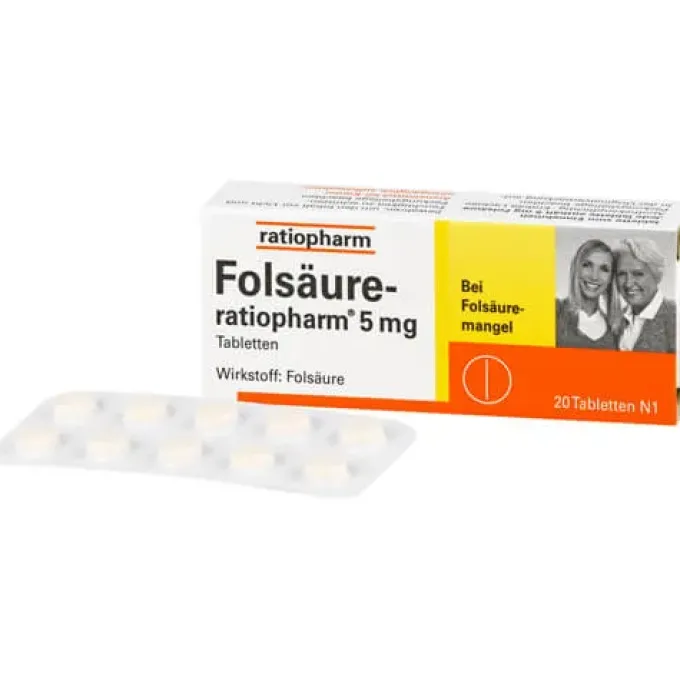 FOLSÄURE-RATIOPHARM 5 mg Tabletten 20 St