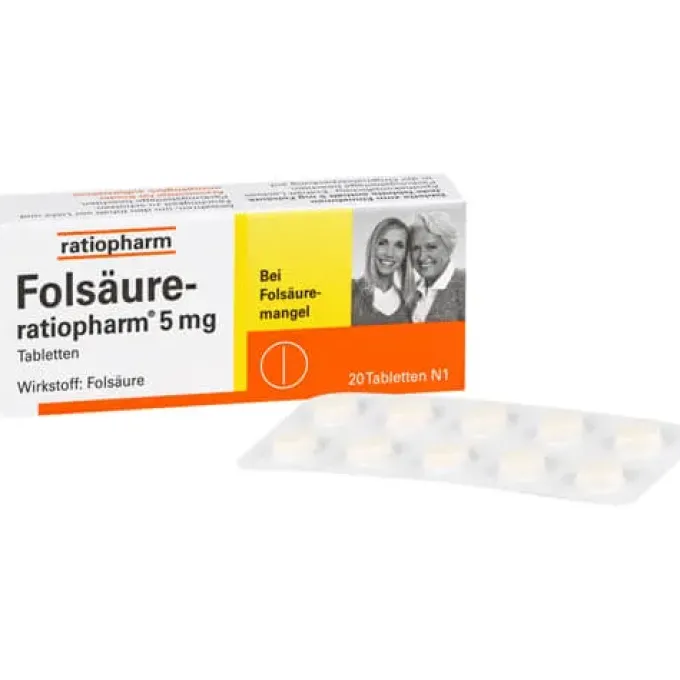 FOLSÄURE-RATIOPHARM 5 mg Tabletten 20 St