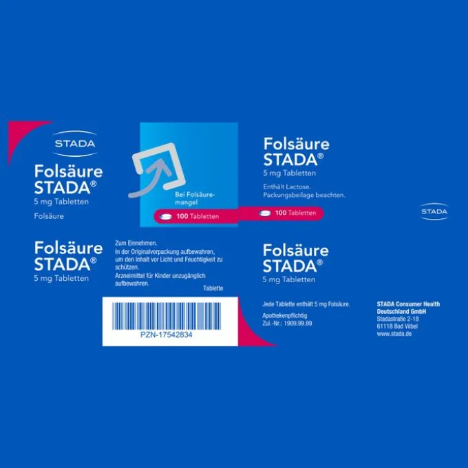 FOLSÄURE STADA 5 mg Tabletten 100 St