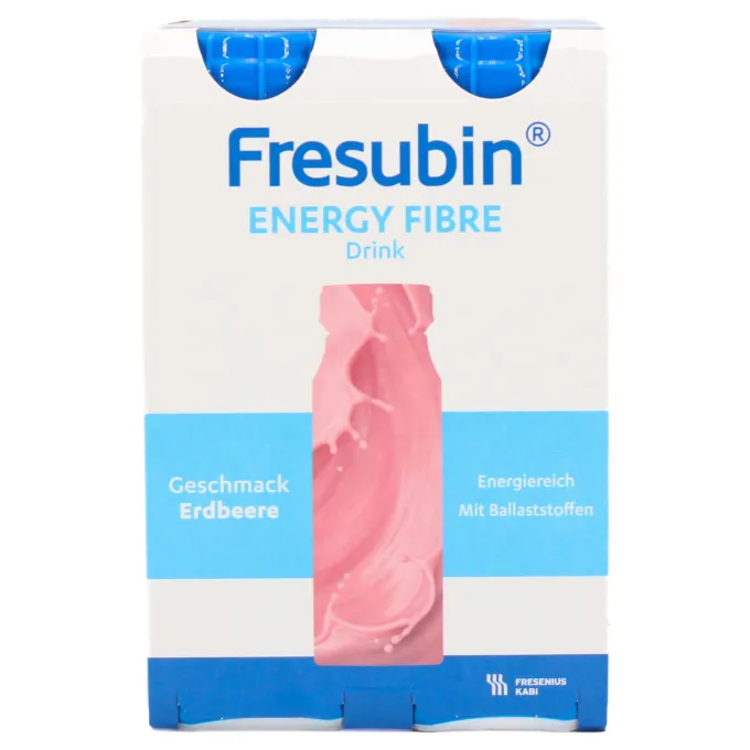 FRESUBIN ENERGY Fibre DRINK Erdbeere Trinkflasche 4 Stück