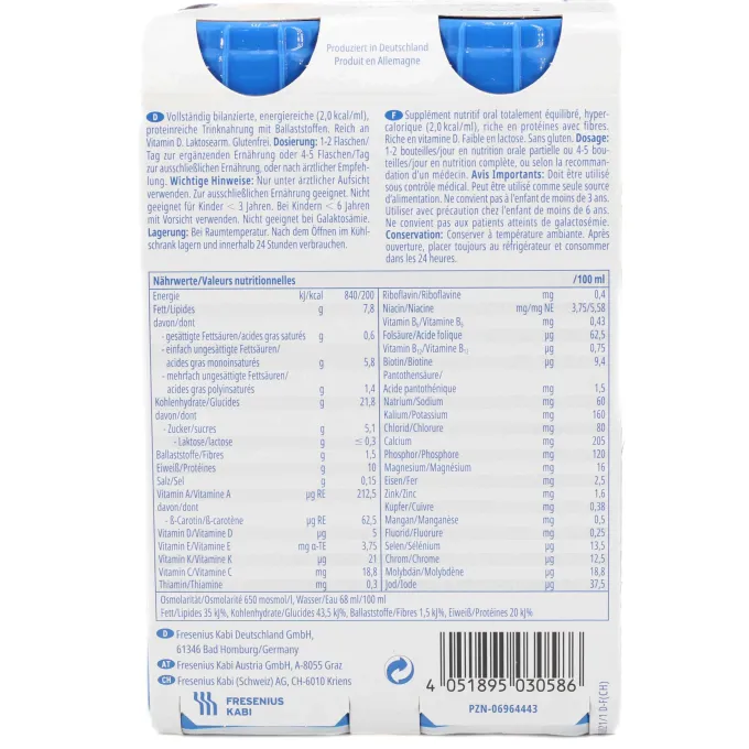 FRESUBIN 2 kcal Fibre DRINK Cappuccino Trinkfl. 4 Stück