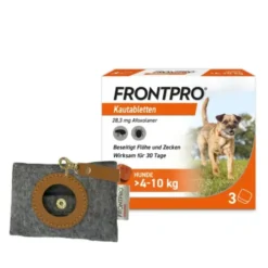 FRONTPRO 28 mg Kautabletten f.Hunde >4-10 kg + Kotbeutel 1x 3St + 1x 1St